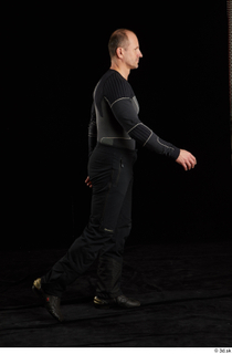 George  1 black thermal underwear sideview walking whole body…